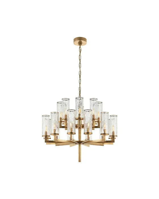 Liaison Double Tier Chandelier Antique-Burnished Brass