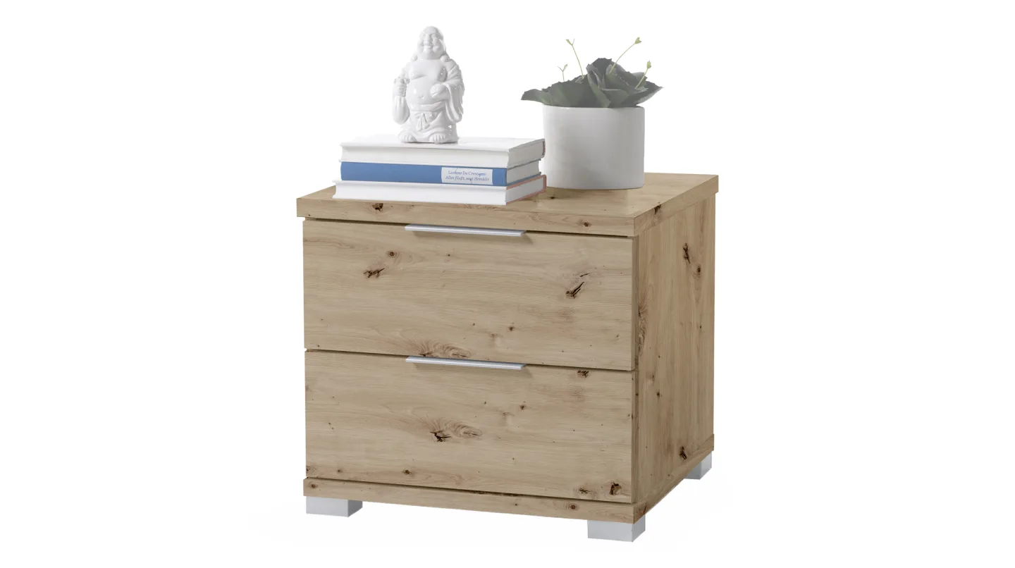 Nachttisch mit Schubladen - Artisan Eiche - 46 x 43 cm - UNIVERSAL