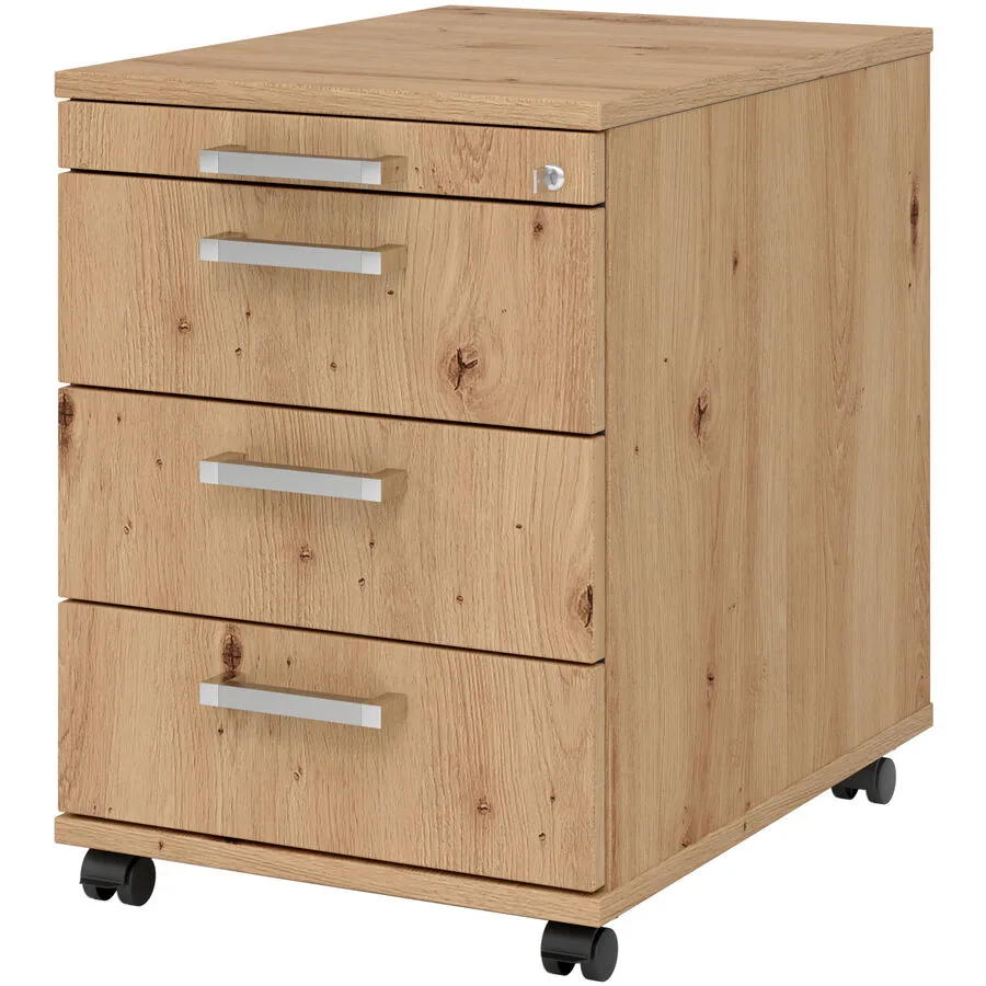 Rollcontainer Office Asteiche Holzwerkstoff B 42.8 H 59 cm