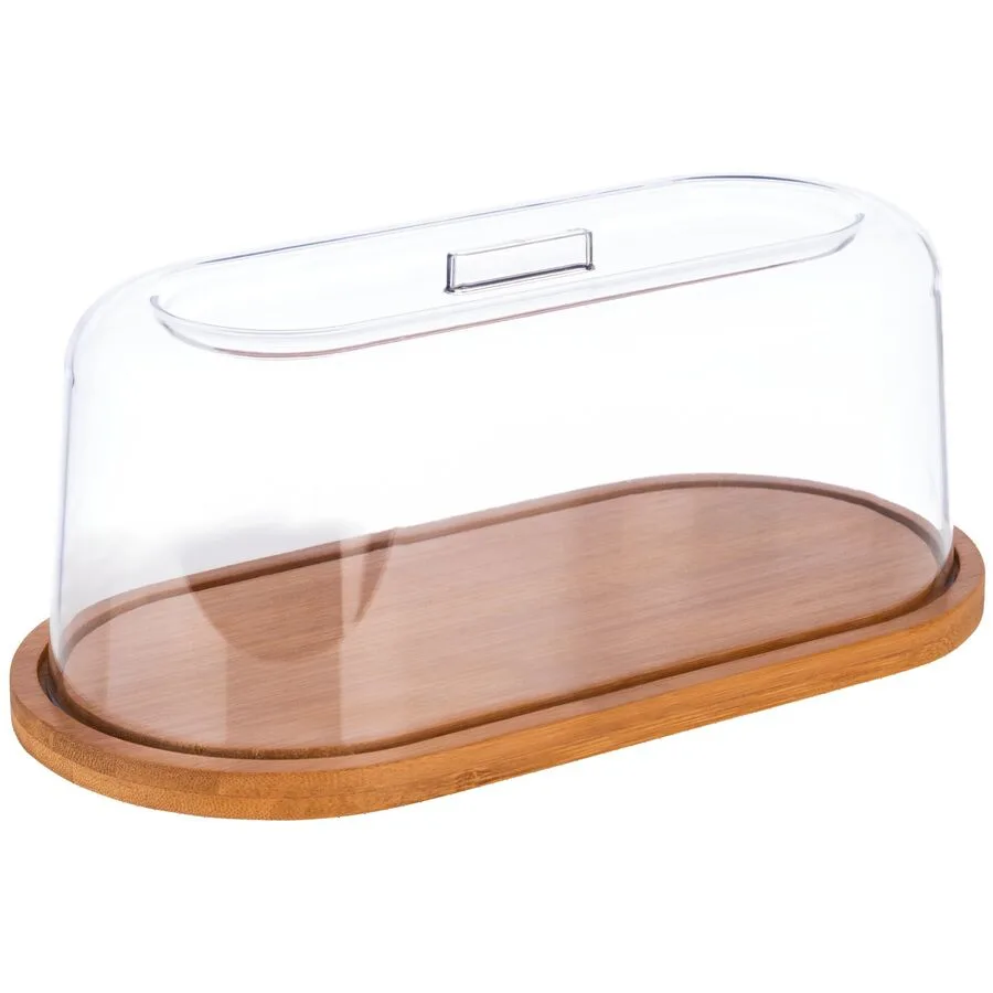 Serviertablett Aps Holz/transparent Polystyrol B 28 T 14 cm