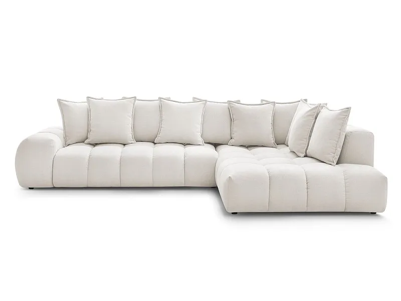 Ecksofa BOBOCHIC EVEREST Stoff mit Textur weiss