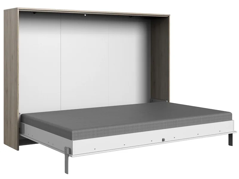 Horizontales Klappbett KLAPP 140x200cm spanplatte eiche