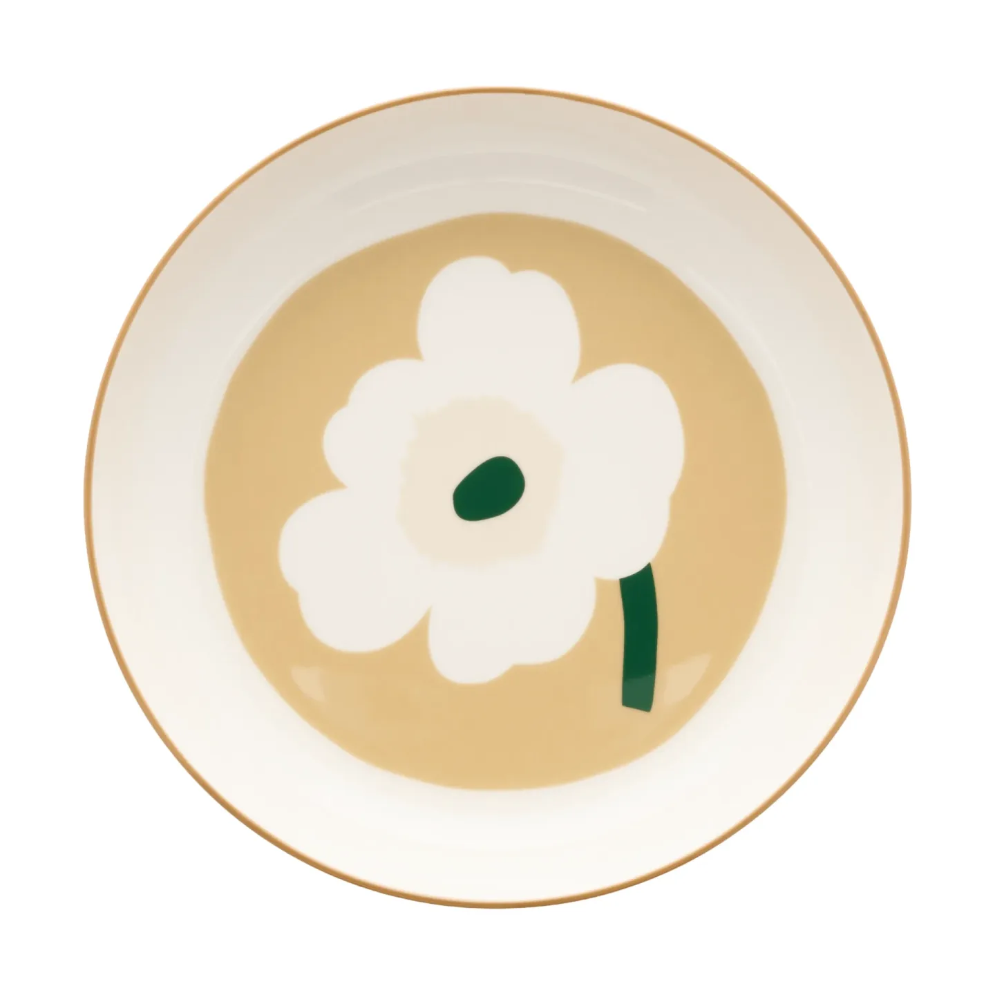 Marimekko Unikko tiefer Teller Ø20,5 cm White-beige-light sand-dark green