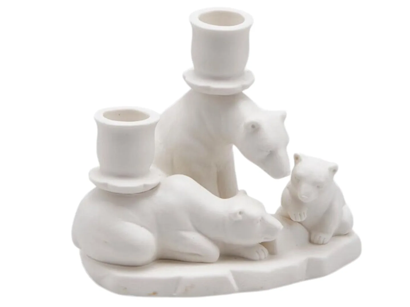Edg Kerzenständer Eisbärenfamilie Weiss H: 12 cm | Schubiger Möbel
