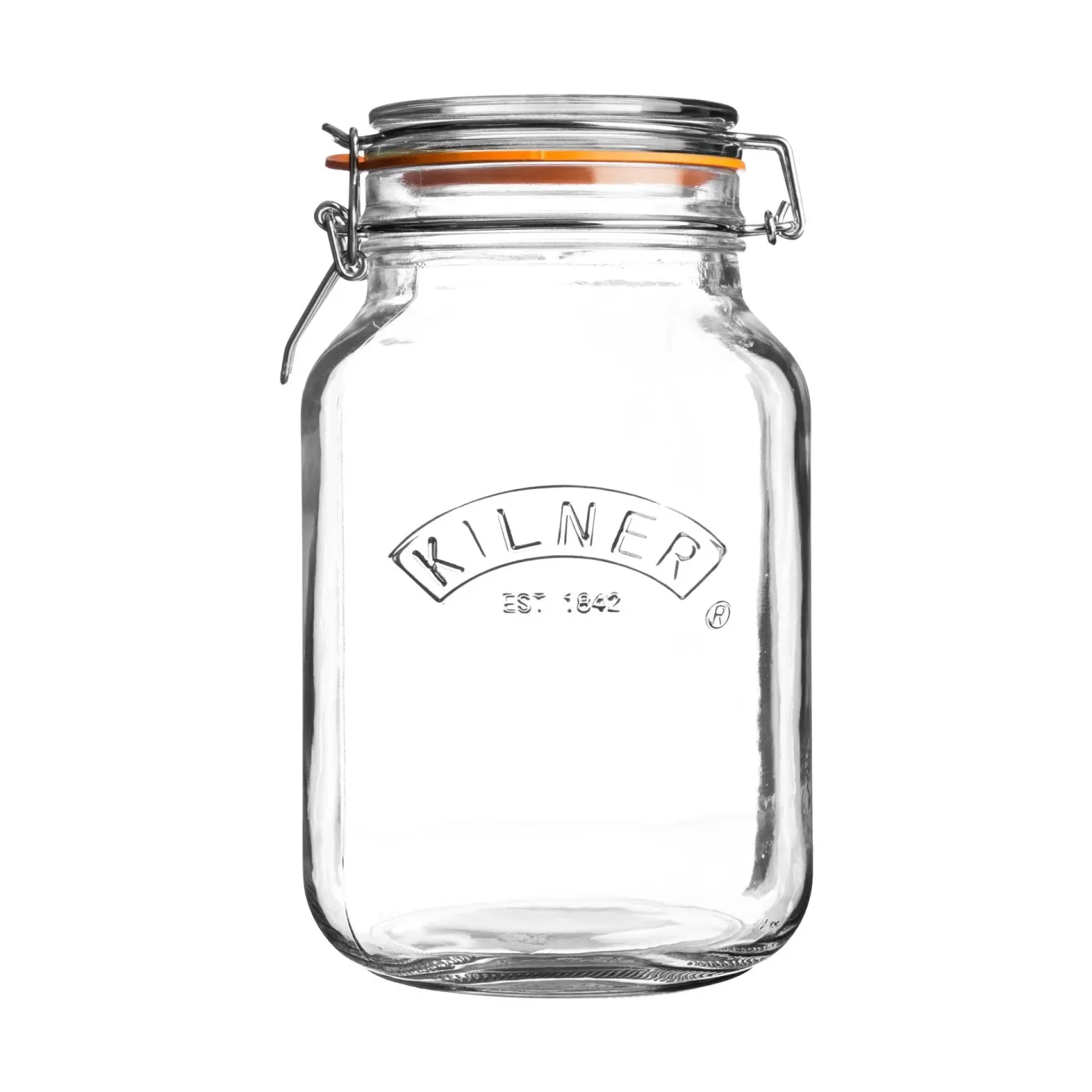 Kilner Kilner eckiges Einmachglas mit Drahtbügelverschluss Klar, 1,5 l