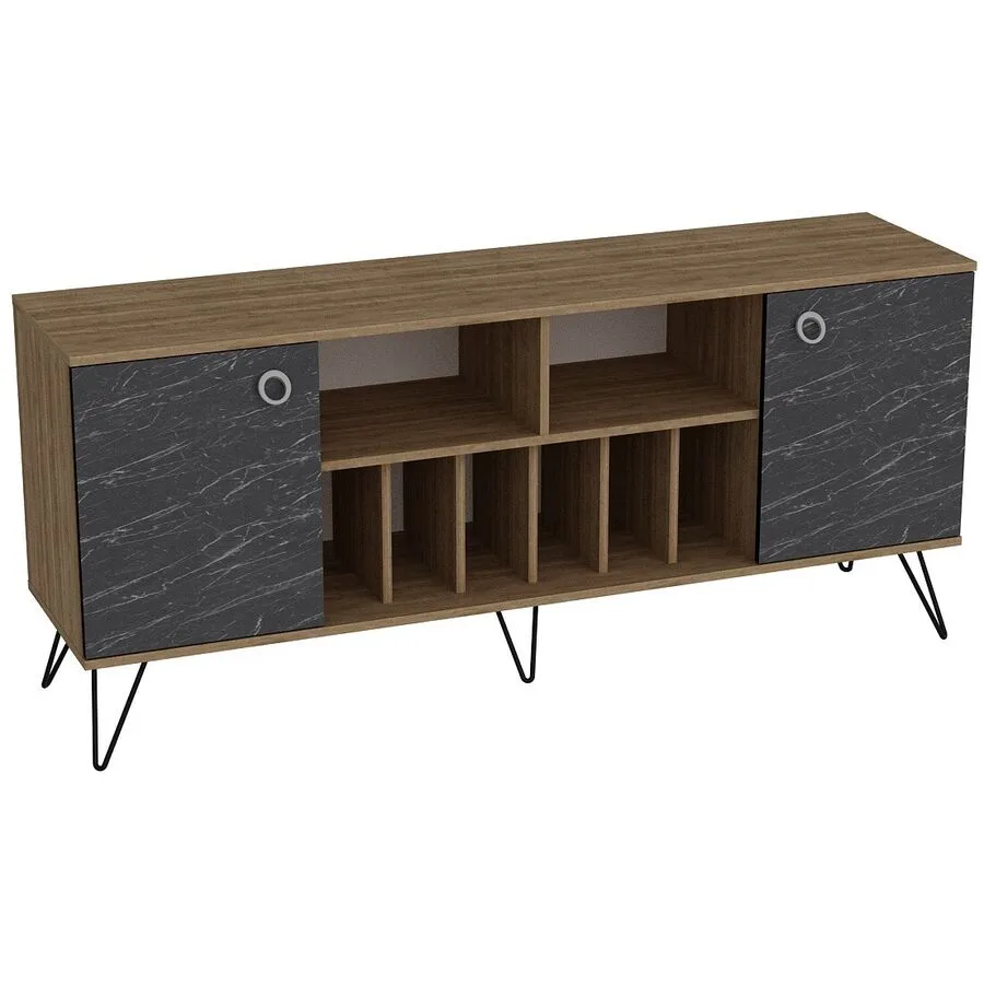 Konsole Yemek Walnuss 100% melaminbeschichtete Spanplatte B 180 cm H 78.6 cm