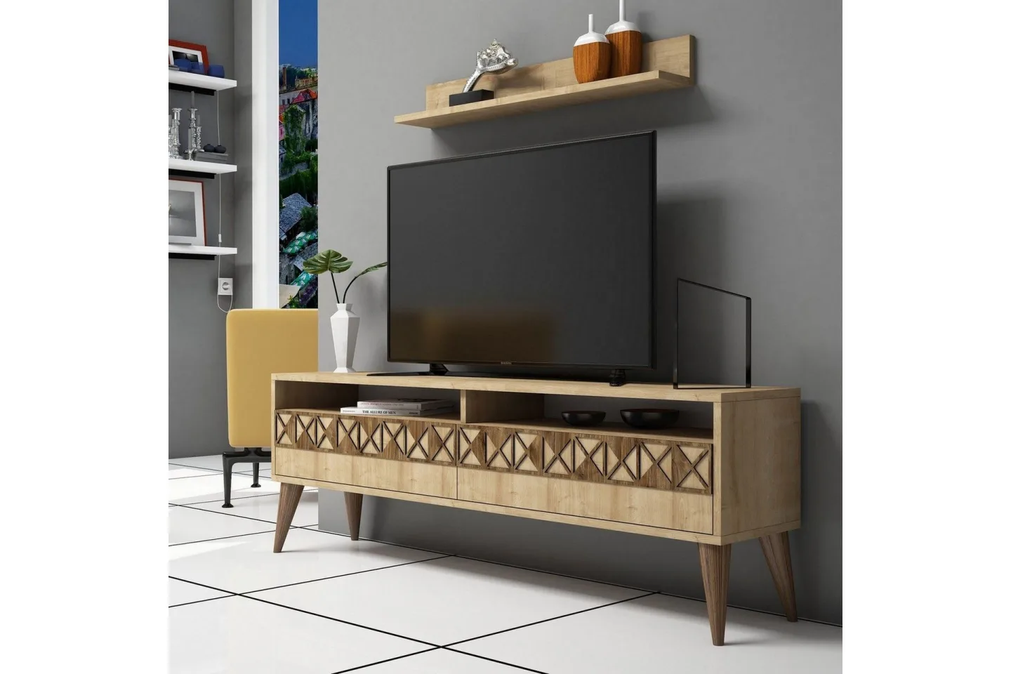 Muennink TV-Möbelset 150 cm - Brun/Ek