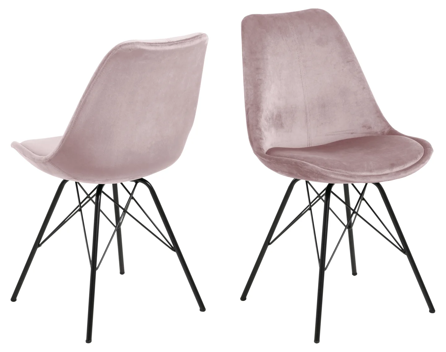 Erin Esszimmerstuhl dusty rose, schwarz.