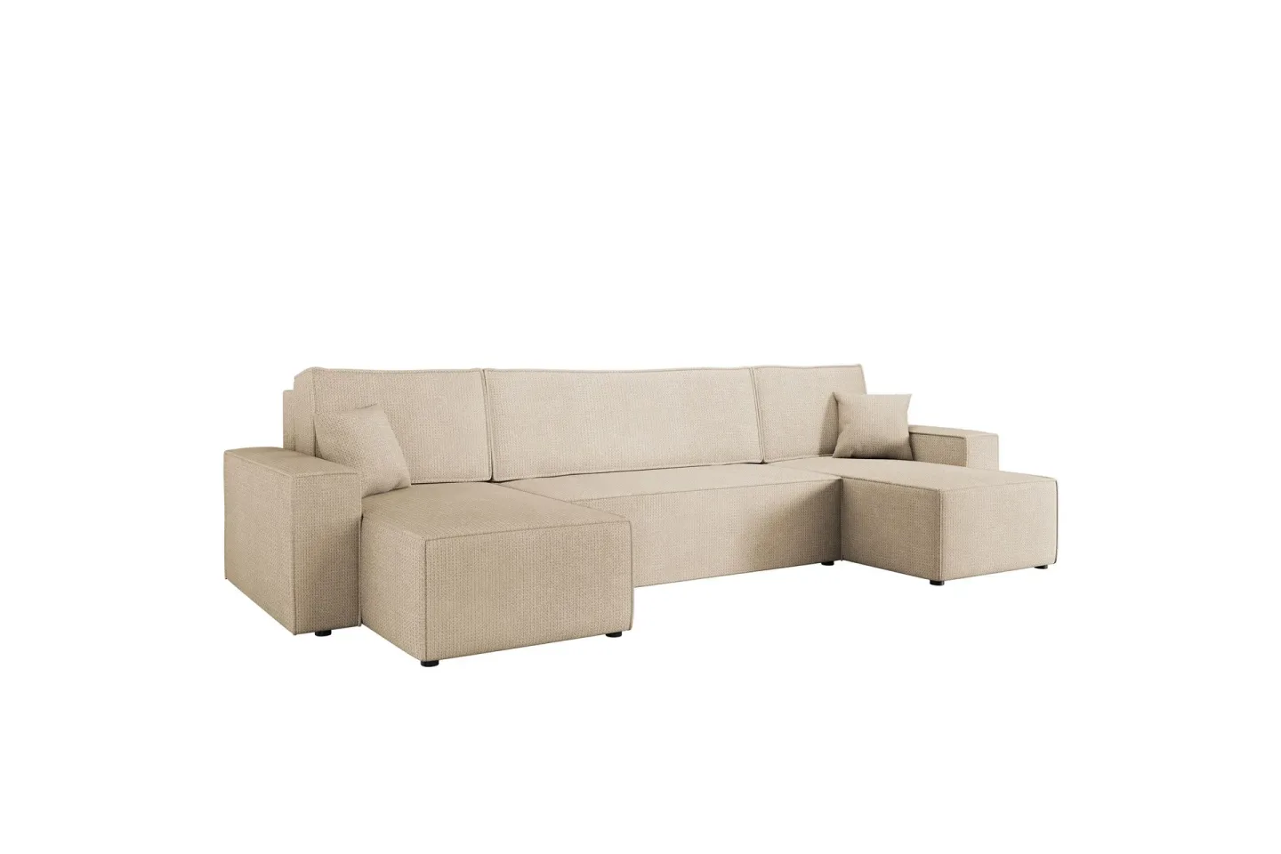 Hobson Bäddsoffa Dubbeldivan 4-sits i Plysch - Beige