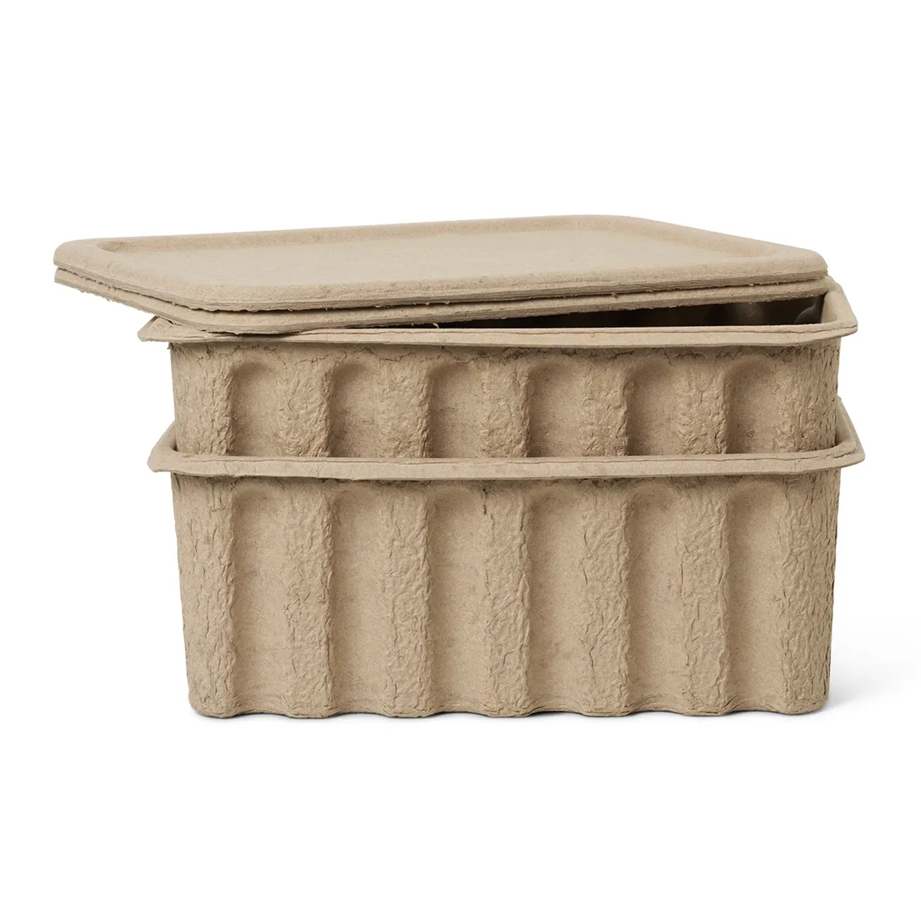 Ferm Living Ferm förvaringslåda med lock papper 2-pack Brun