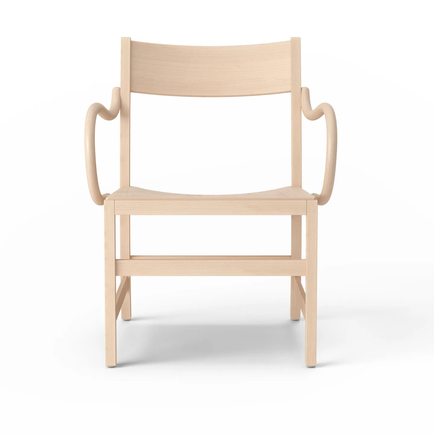 Massproductions - Waiter XL Easy Chair, Natural Beech, Utan klädsel - Fåtöljer - Chris Martin - Träfärgad - Trä