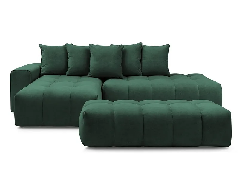 Ecksofa mit Hocker BOBOCHIC MONT-BLANC Samt grün