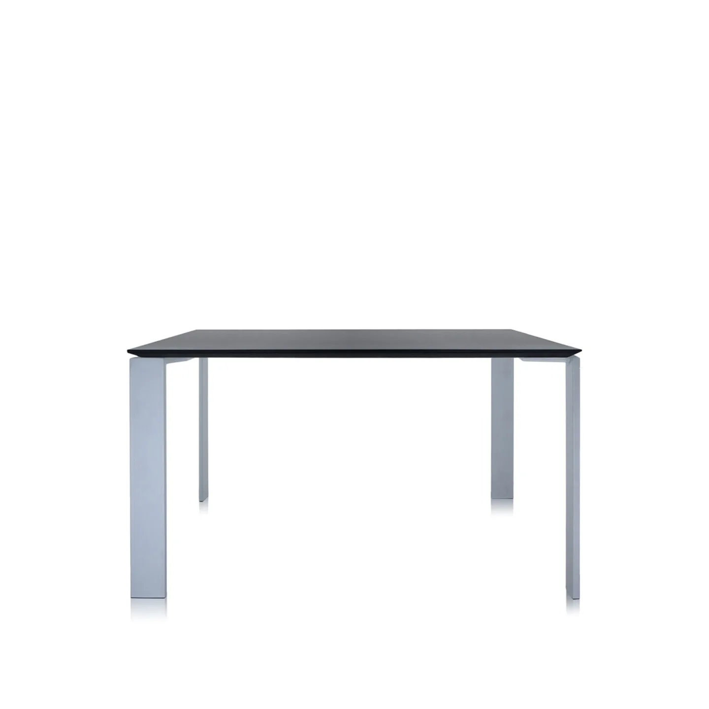Kartell - Four Table 4525 128x128, Black/Aluminium, Scratch-Proof Laminate - Matbord - Ferruccio Laviani - Svart - Laminat/Metall