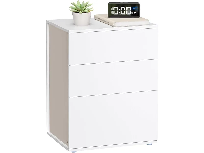 Nachttisch SONGMICS TOOLLESS 3 Schubladen 45x35x58.7cm weiss