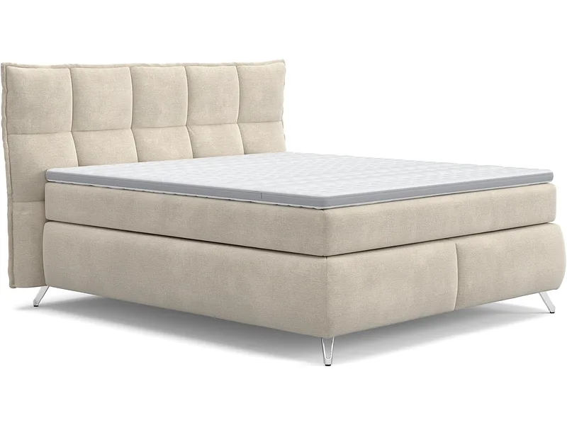 Boxspringbett SWISS HOME STYLE AGATA beige 160x200cm halbfest