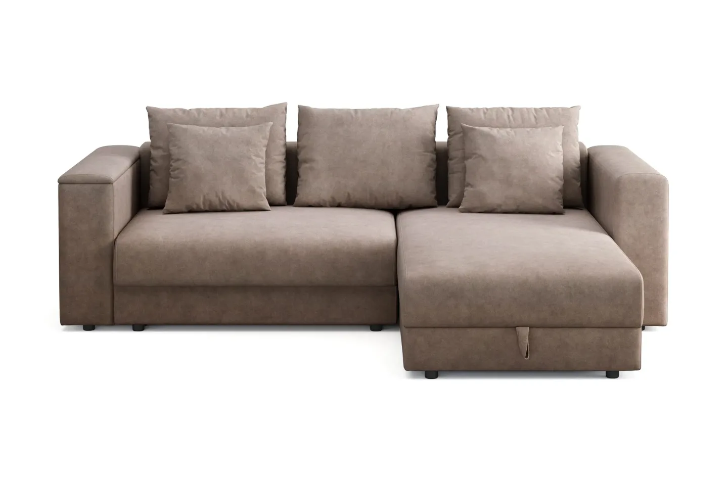 Bergen Extra djup 3-sits Bäddsoffa med Divan och Bäddmadrass i Polyesterskum och Tvättbar klädsel - Beige Tyg