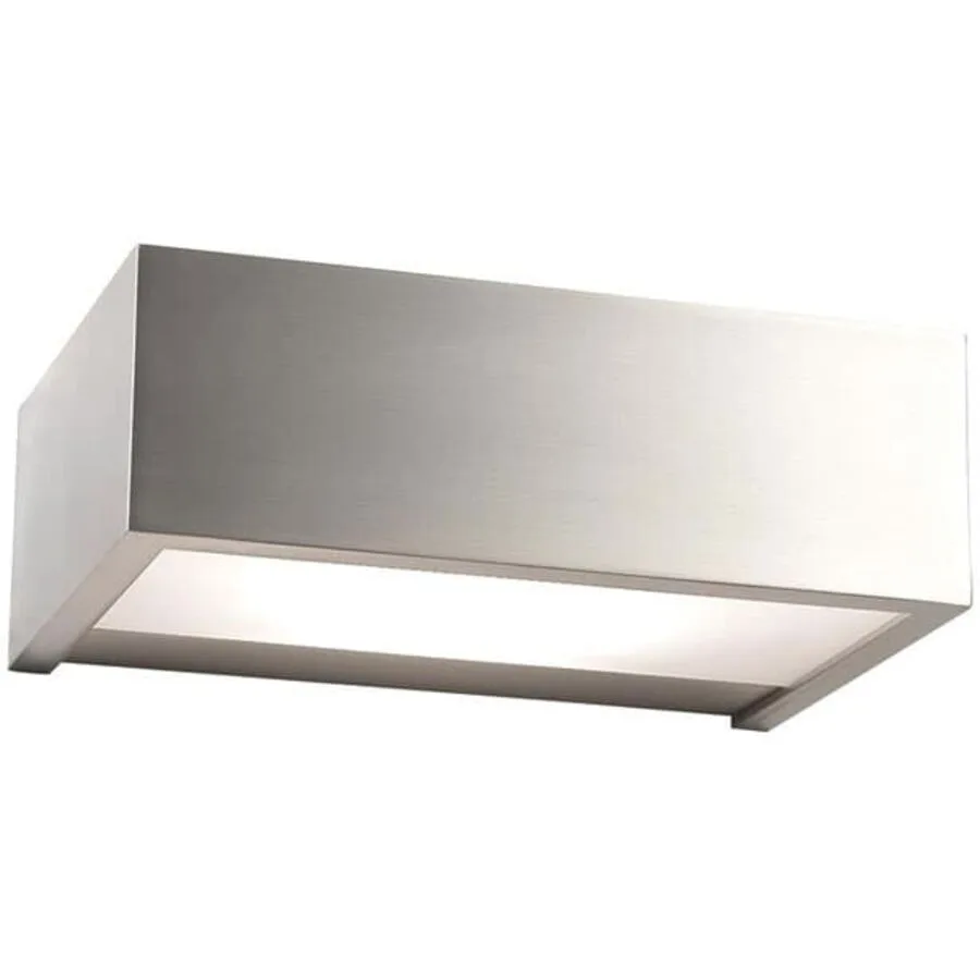 Wandlampe Apollo Grau Metall 15 cm 5 cm - Farbe: Nickel matt - LED - LED Energiesparlampen