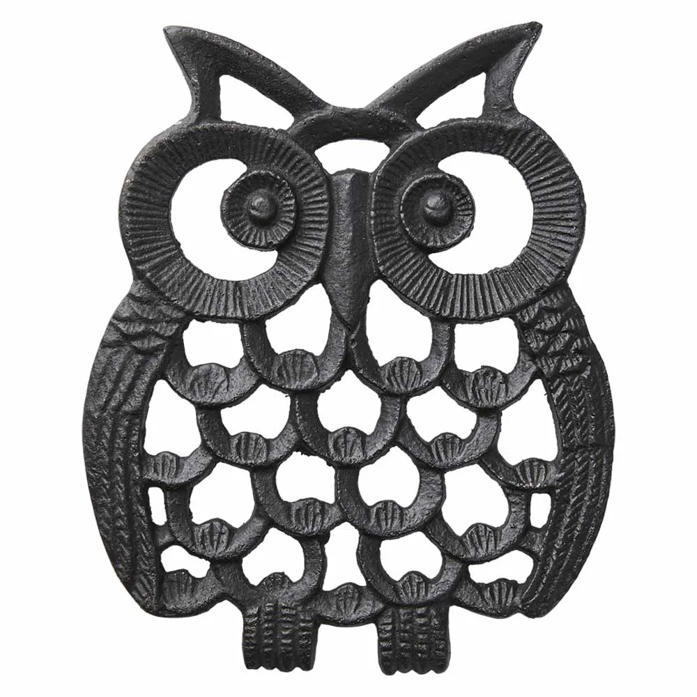 Grytunderlägg Gjutjärn Uggla 14 x 18 cm
