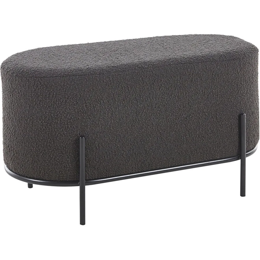 Hocker Sarina Anthrazit, Schwarz Stoff, Metall B 80 H 42 cm