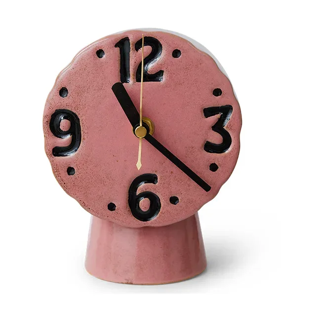 HKliving Retro Keramik Uhr 16.2 cm Pink