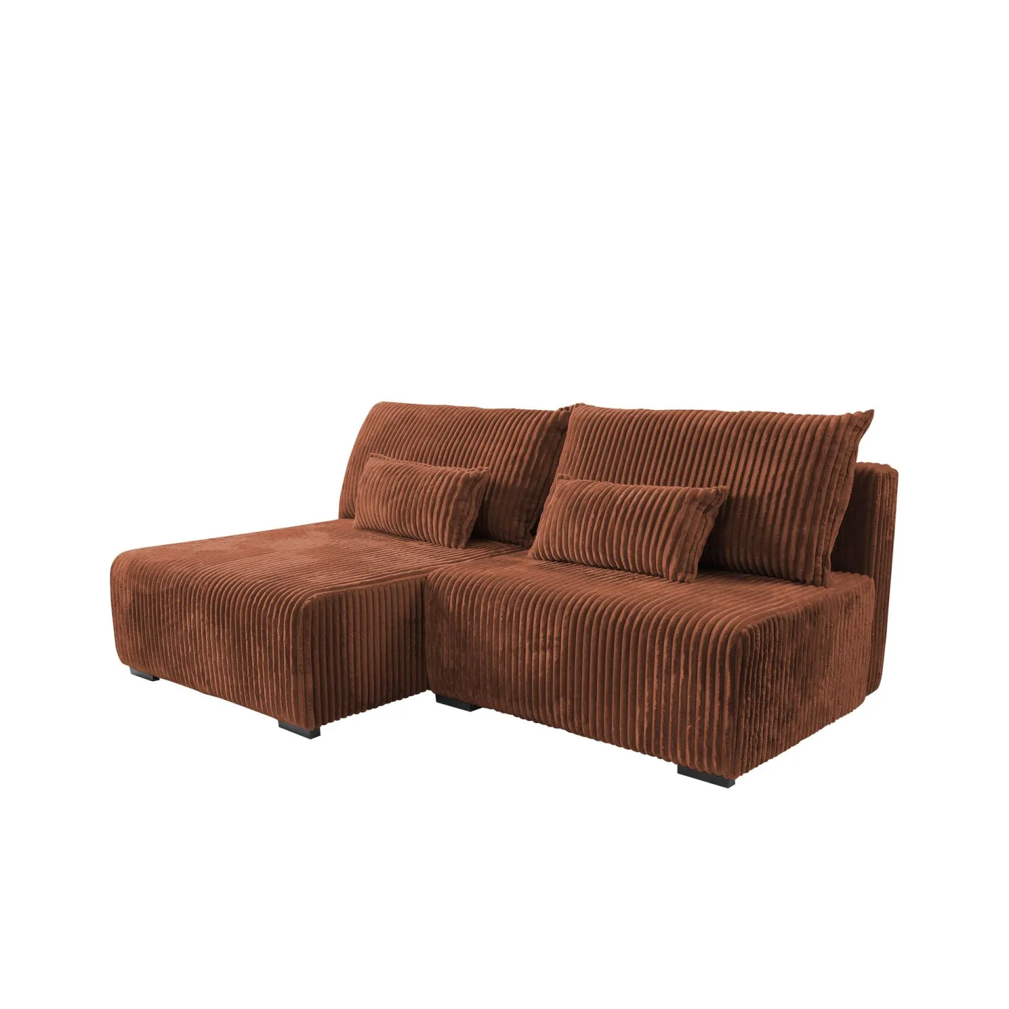 Lorynn 3-sits Bäddsoffa med divan - brun