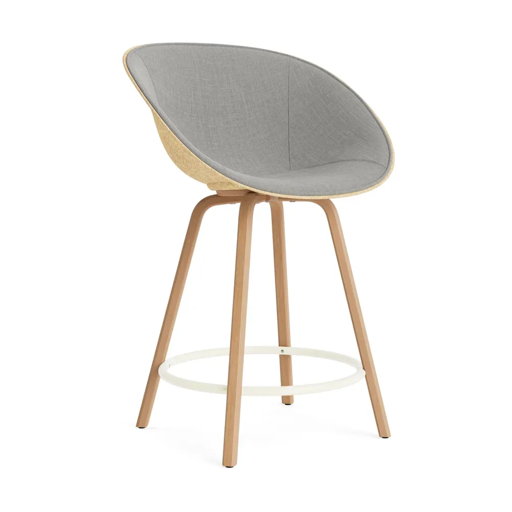 Normann Copenhagen Mat Bar Armchair Armlehnstuhl mit Vorderpolsterung, 65 cm Remix 133-hemp-beech-cream steel