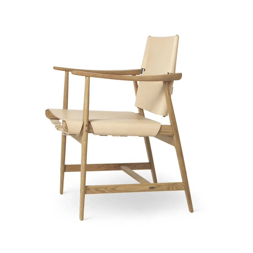 Carl Hansen & Søn BM1106 Huntsman Chair natur-oljad ek-rostfritt stål