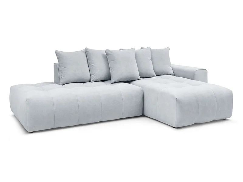 Ecksofa BOBOCHIC MONT-BLANC Samt hellgrau