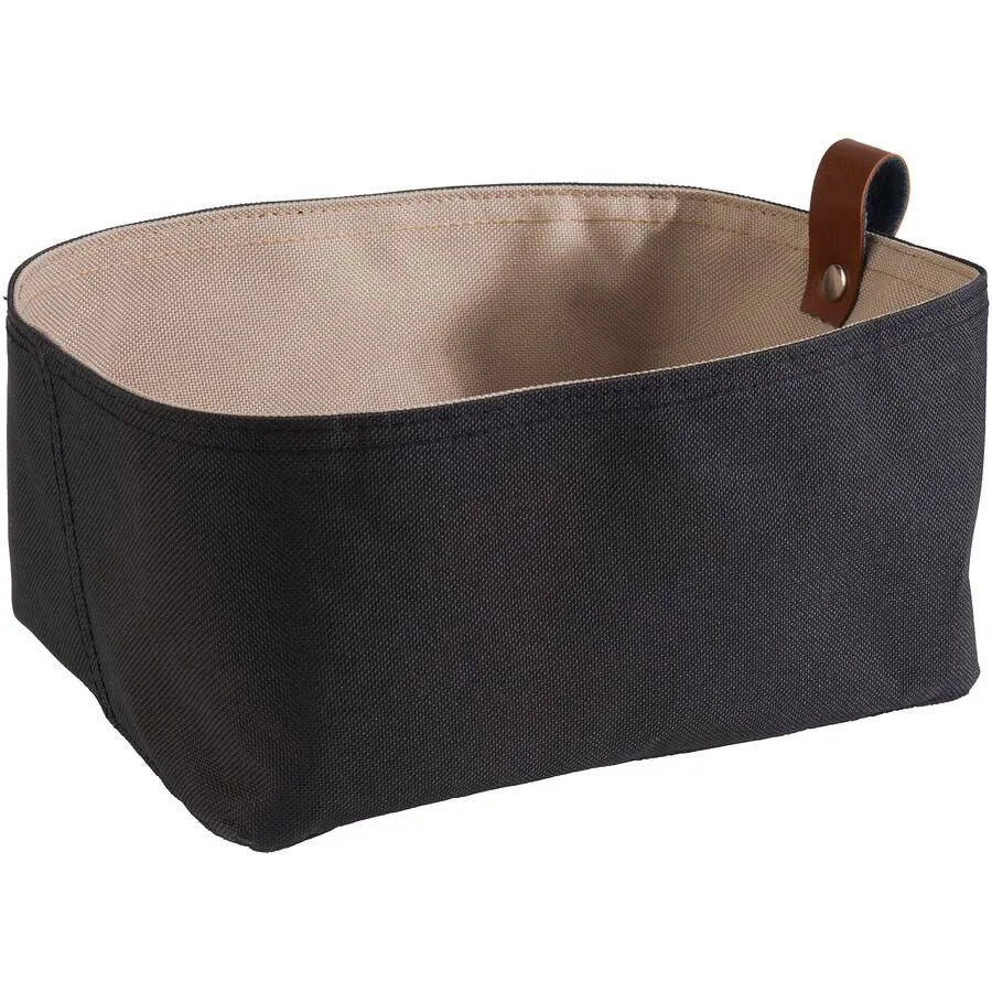 Brotkorb Aps Schwarz/Beige Stoff 16 cm 24 cm