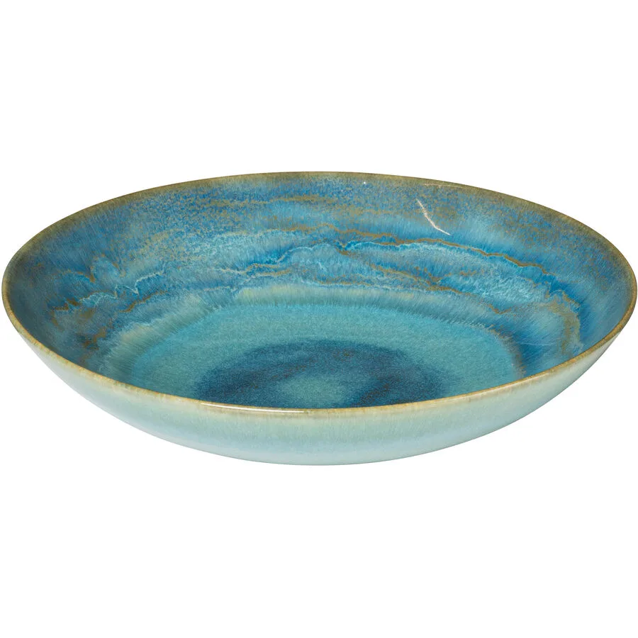 Gipfelstück Teller tief Tiefer See Grün Steinzeug 22 cm