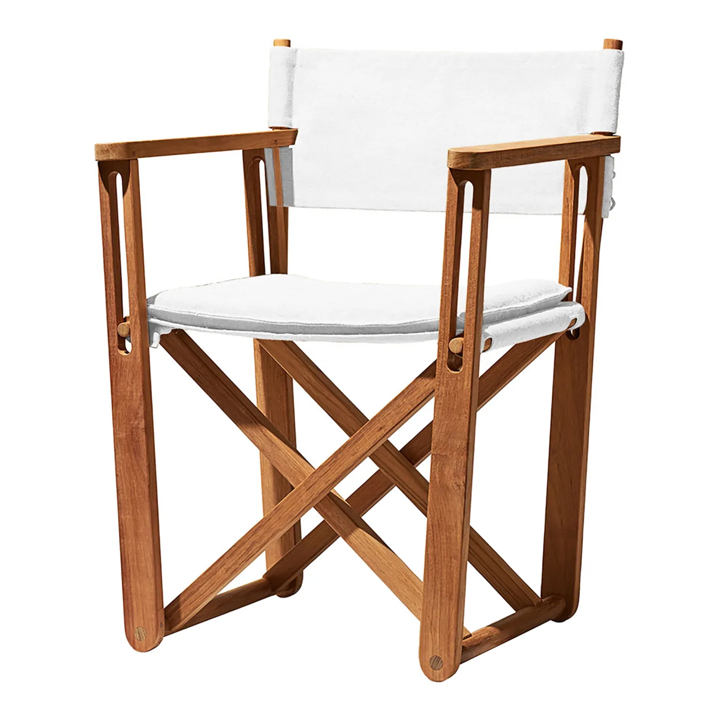 Skargaarden - Kryss Lounge Chair Vit Sunbrella - Fåtöljer utomhus - Björn Hultén - Trä/Textilmaterial