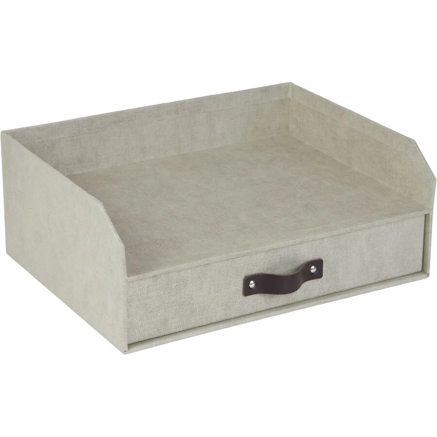 Büroorganizer Bigso Box Beige Papier/Leder 33.5 cm 13 cm