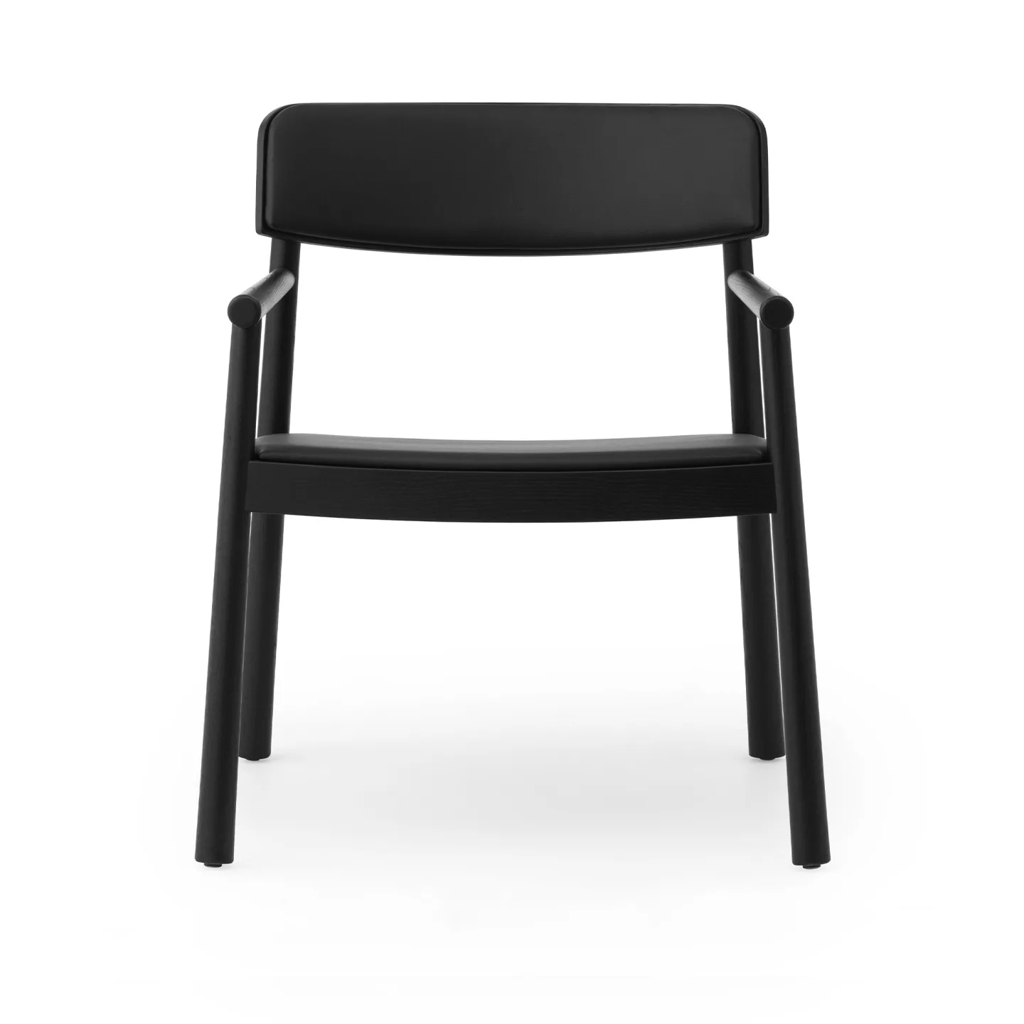 Normann Copenhagen - Timb Lounge Armchair Upholstery Black/ Ultra Leather Black - Fåtöljer - Simon Legald - Svart - Läder/Trä/Plast