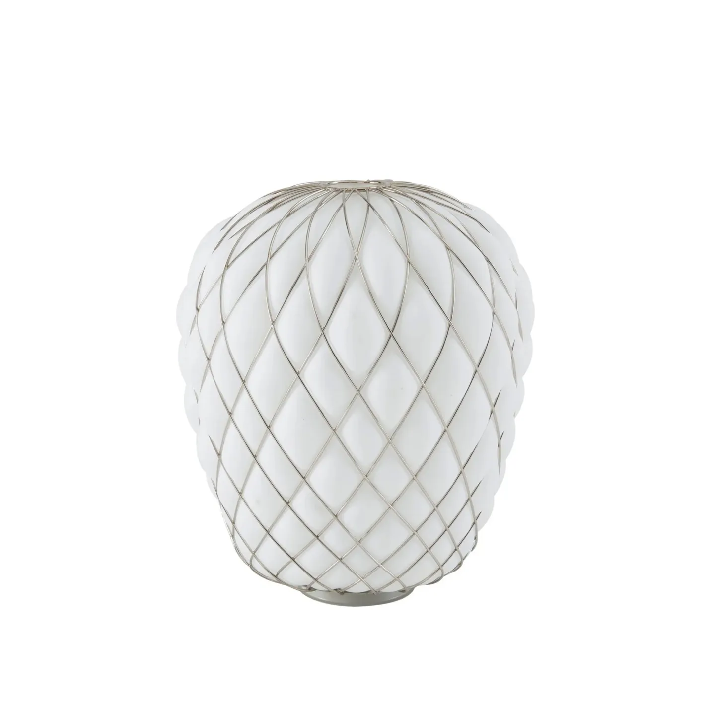 FontanaArte - Pinecone 4340 Table, Chrome cage/White glass - Bordslampor - Paola Navone - Transparent