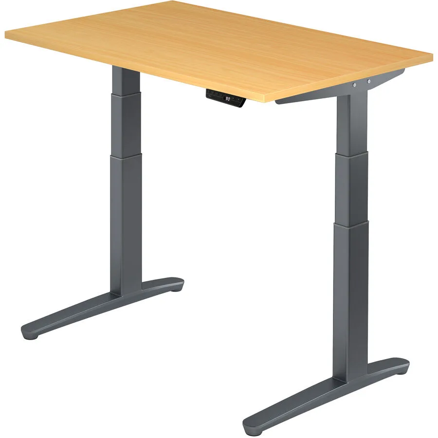 Schreibtisch Office Buche Dekor Holzwerkstoff Höhenverstellbar B 120 T 80 cm