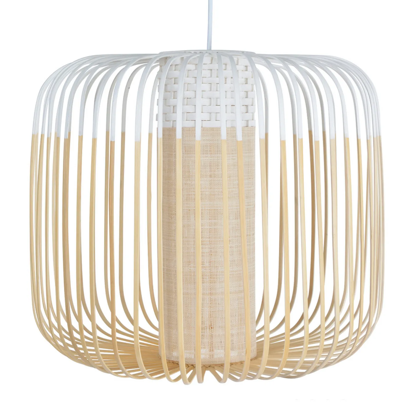 Bamboo Pendelleuchte M White - Forestier Bamboo Light M - Wohnzimmer - Design - Bambus - Einflammig