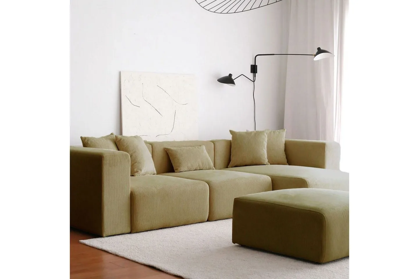 Yolo Soffa med Divan 6-sits - Khaki