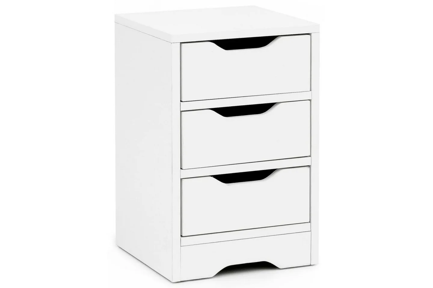 Sängbord Wohnling med 3 lådor i en enkel, modern design för boxspring-säng Vit - Vit