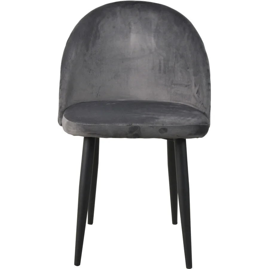 Stuhl 2er-Set Darwin dunkelgrau Samt B 49 cm