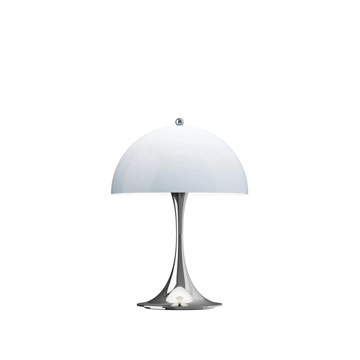 Panthella 250 PORTABLE Akkulampe chrom/blau - Louis Poulsen - Wohnzimmer - Modern - Kunststoff - Mit Schirm