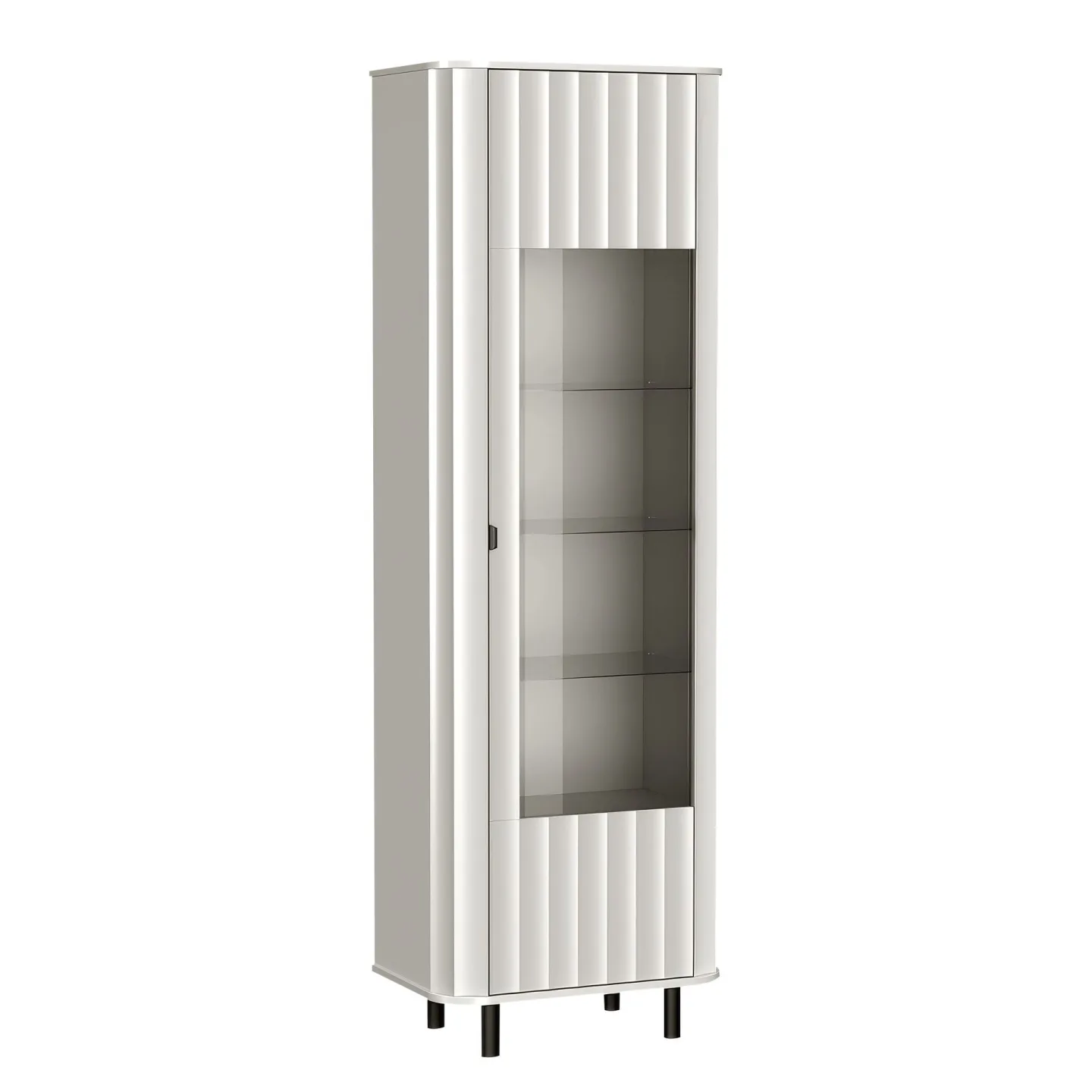 Joriel Vitrinskåp 66x200 cm LED-belysning - Vit|svart