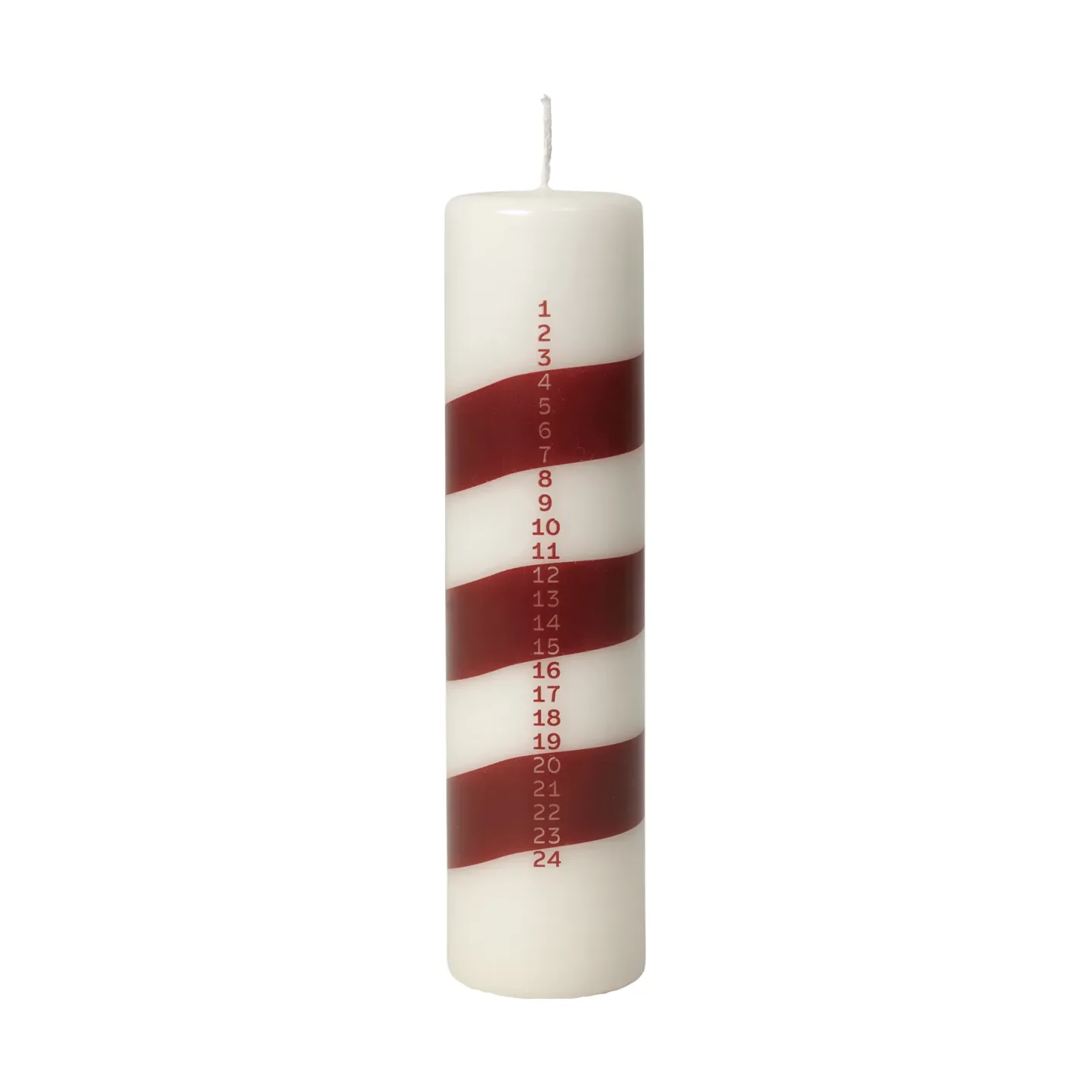 Broste Copenhagen Linea kalenderljus Off White-Burgundy