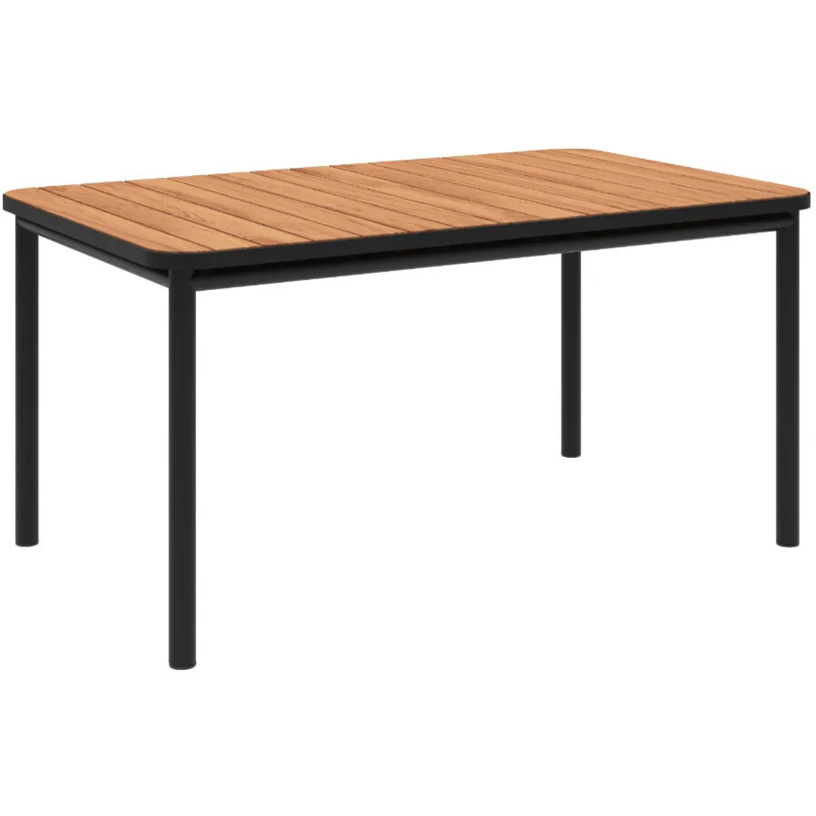 SACKit Gartentisch Kirra schwarz/natur Teak/Metall B 90 T 90 cm