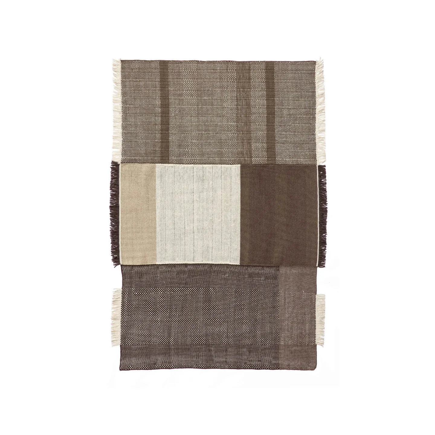 Nanimarquina - Tres Rug Chocolate 170x240 cm - Ullmattor - Elisa Padrón,Nani Marquina - Brun - Bomull/Ull