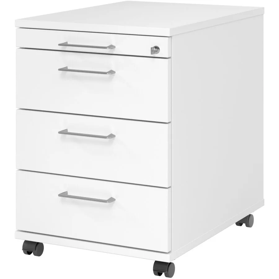 Rollcontainer Office weiss/Aluminium gebürstet Holzwerkstoff B 42.8 H 59 cm