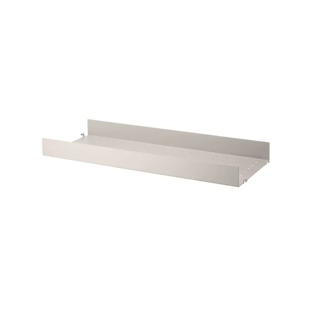 String String hyllplan metall beige, 78x30 cm, hög kant