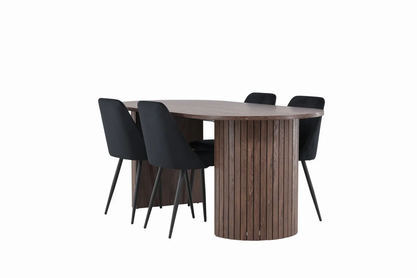Härön Matgrupp 200 cm Oval med 4 Night stolar - Mocca/Svart