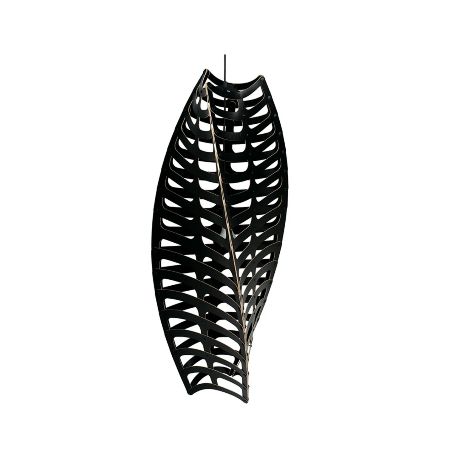 Toru Pendelleuchte Large 2 Seiten Schwarz - David Trubridge - Wohnzimmer - Bambus