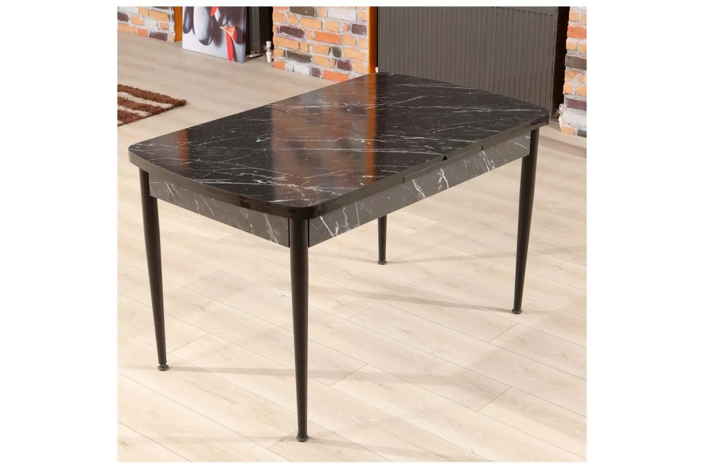Amerbach Matbord 132 cm Rektangulär - Svart/Vit