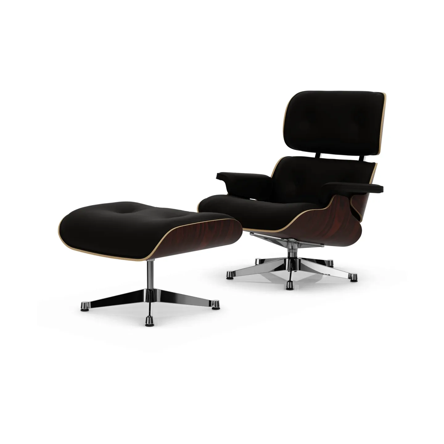 Vitra Eames Lounge Chair & Ottoman new dimensions 68 Chocolate-05 santos palisander-pol. steel